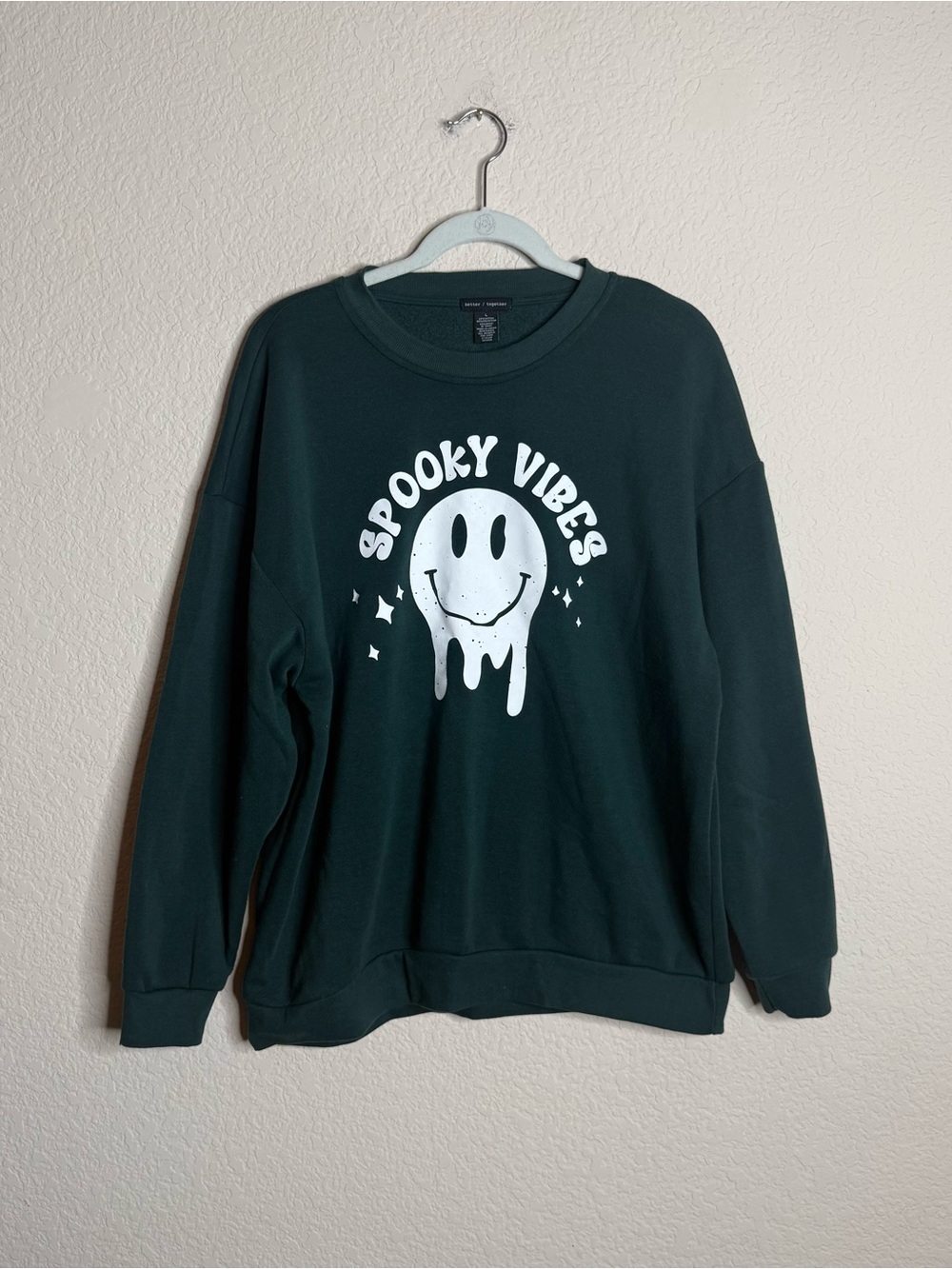 Better Together Spooky Vibes Charcoal Pullover Sweatshirt Size Large